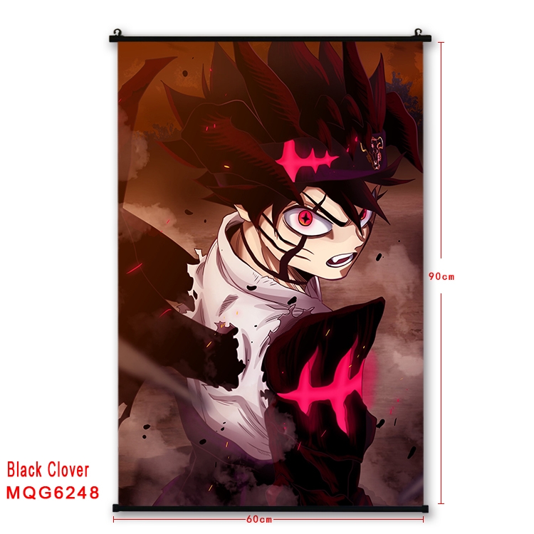 Black Clover Anime black Plastic rod Cloth painting Wall Scroll 60X90CM  MQG-6248