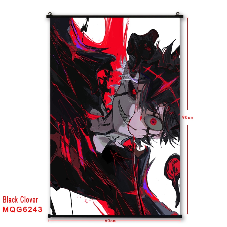 Black Clover Anime black Plastic rod Cloth painting Wall Scroll 60X90CM MQG-6243