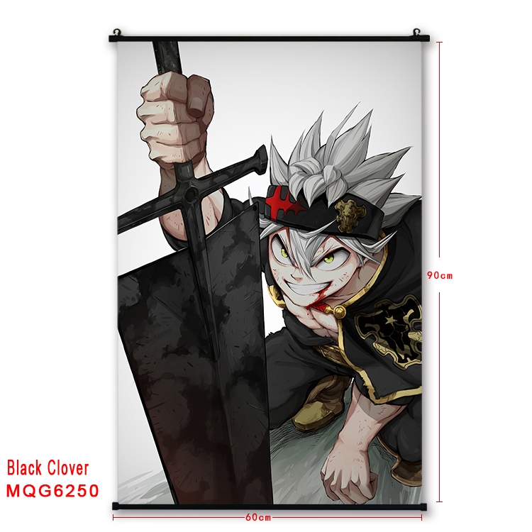 Black Clover Anime black Plastic rod Cloth painting Wall Scroll 60X90CM MQG-6250