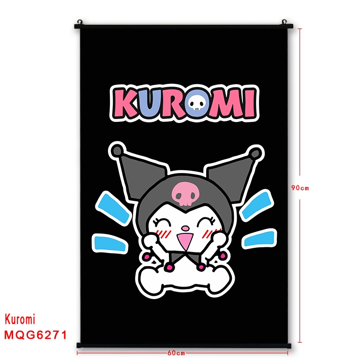 Kuromi cartoon  black Plastic rod Cloth painting Wall Scroll 60X90CM MQG-6271