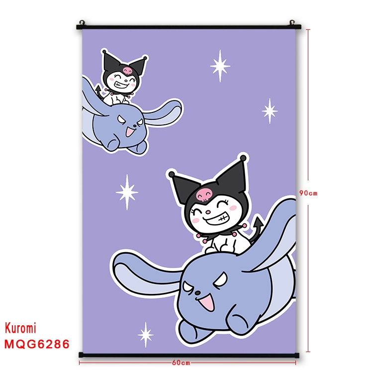 Kuromi cartoon  black Plastic rod Cloth painting Wall Scroll 60X90CM  MQG-6286