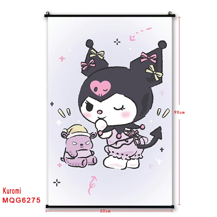 Kuromi cartoon  black Plastic rod Cloth painting Wall Scroll 60X90CM  MQG-6275