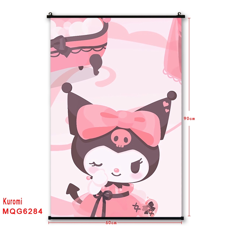 Kuromi cartoon  black Plastic rod Cloth painting Wall Scroll 60X90CM  MQG-6284