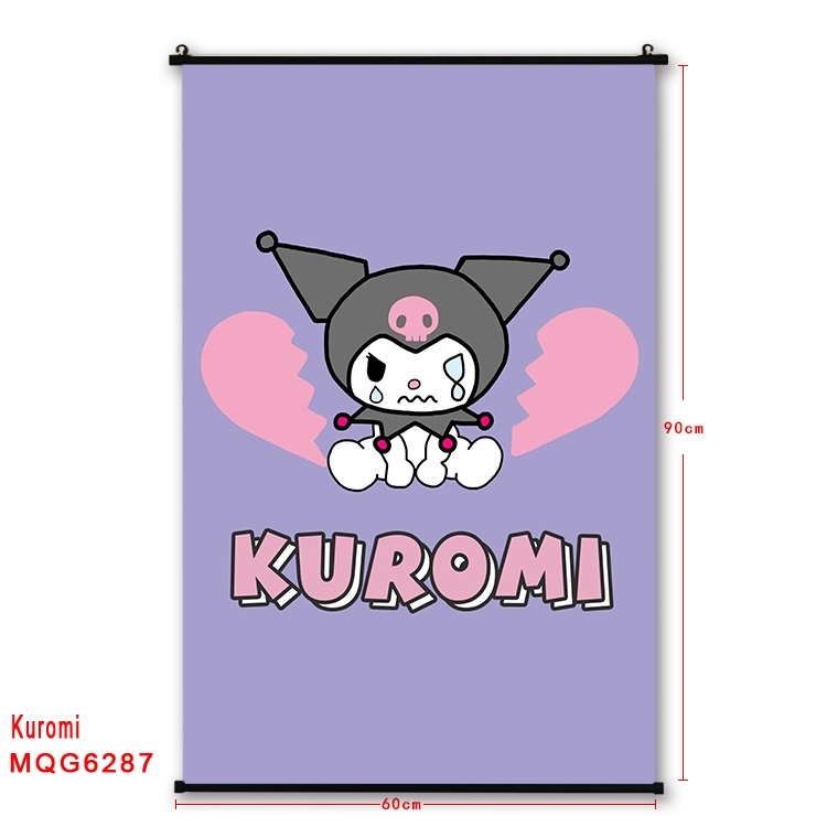 Kuromi cartoon  black Plastic rod Cloth painting Wall Scroll 60X90CM MQG-6287