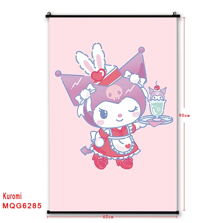 Kuromi cartoon  black Plastic rod Cloth painting Wall Scroll 60X90CM MQG-6285