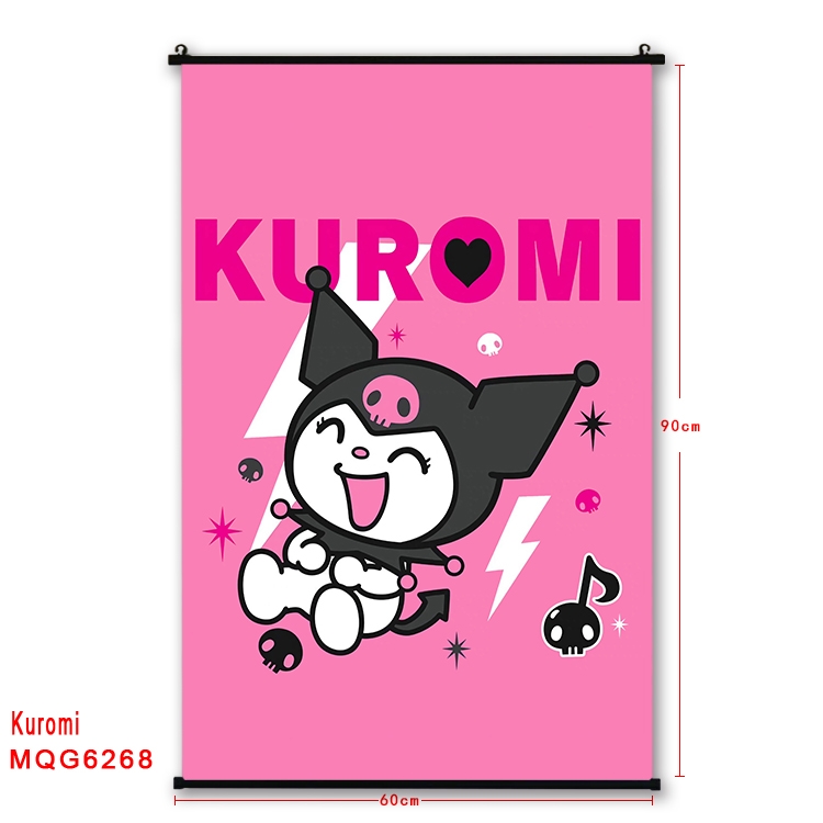 Kuromi cartoon  black Plastic rod Cloth painting Wall Scroll 60X90CM MQG-6268