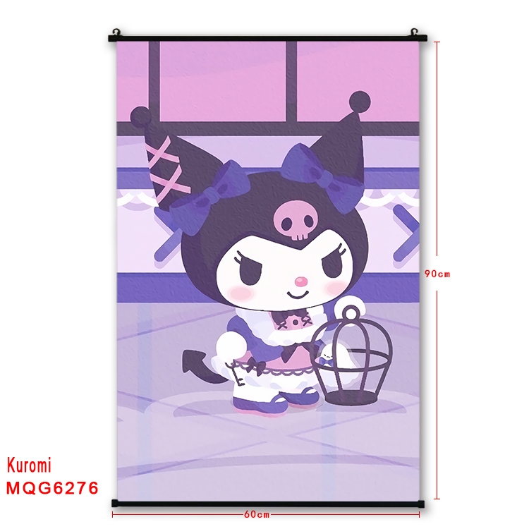 Kuromi cartoon  black Plastic rod Cloth painting Wall Scroll 60X90CM MQG-6276