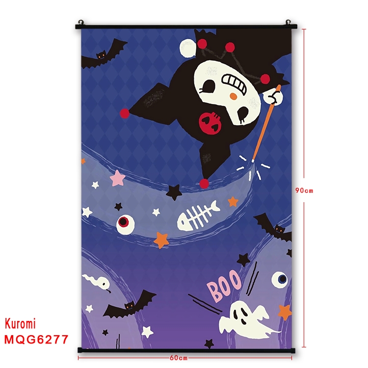 Kuromi cartoon  black Plastic rod Cloth painting Wall Scroll 60X90CM MQG-6277