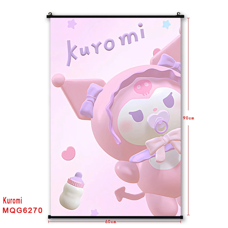 Kuromi cartoon  black Plastic rod Cloth painting Wall Scroll 60X90CM MQG-6270