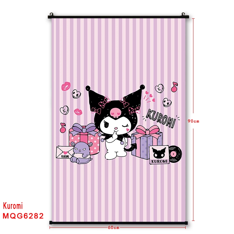 Kuromi cartoon  black Plastic rod Cloth painting Wall Scroll 60X90CM MQG-6282