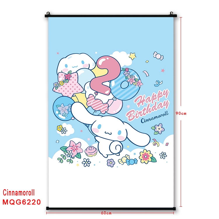 Cinnamoroll cartoon black Plastic rod Cloth painting Wall Scroll 60X90CM MQG-6220