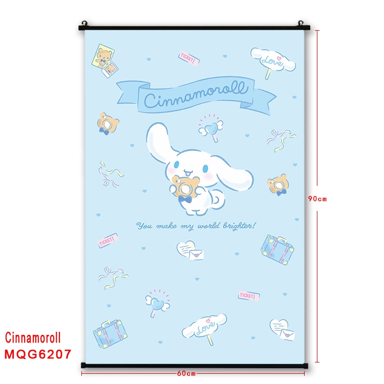 Cinnamoroll cartoon black Plastic rod Cloth painting Wall Scroll 60X90CM MQG-6207