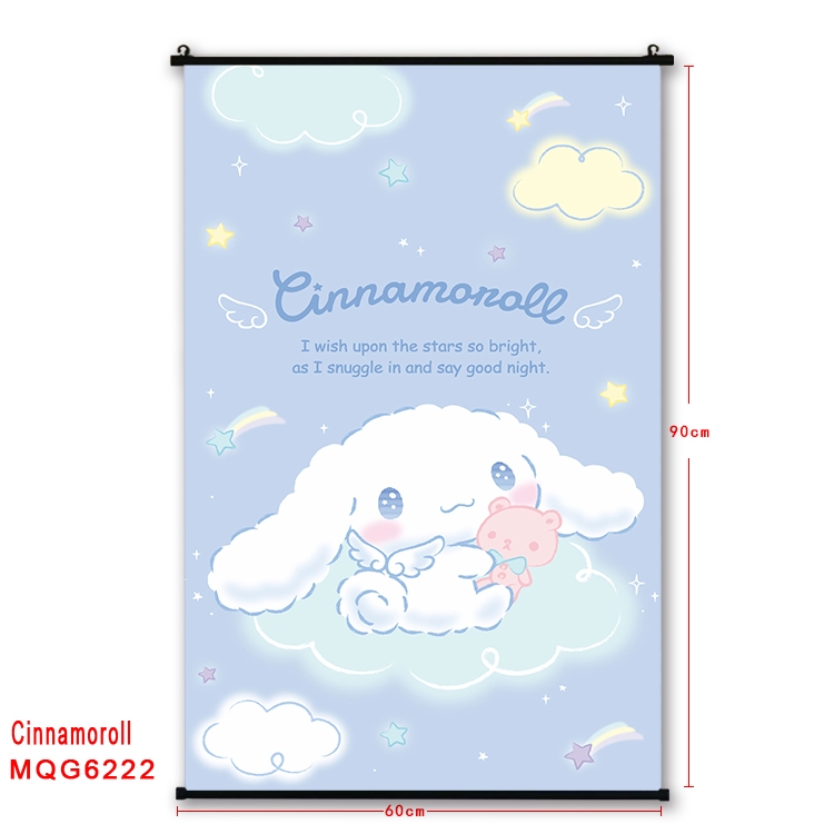 Cinnamoroll cartoon black Plastic rod Cloth painting Wall Scroll 60X90CM  MQG-6222