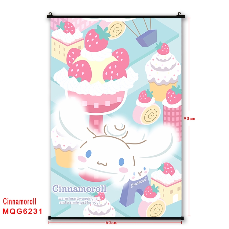 Cinnamoroll cartoon black Plastic rod Cloth painting Wall Scroll 60X90CM MQG-6231