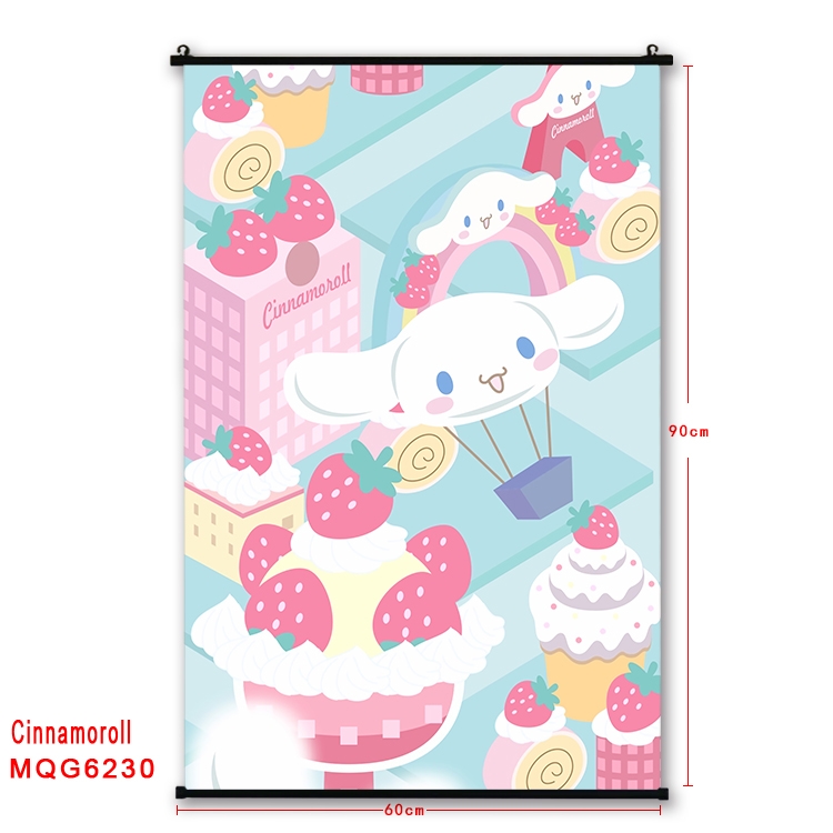 Cinnamoroll cartoon black Plastic rod Cloth painting Wall Scroll 60X90CM MQG-6230