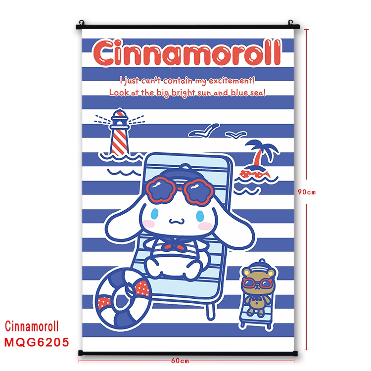 Cinnamoroll cartoon black Plastic rod Cloth painting Wall Scroll 60X90CM MQG-6205