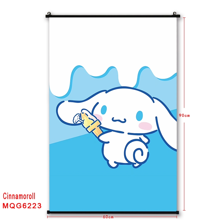 Cinnamoroll cartoon black Plastic rod Cloth painting Wall Scroll 60X90CM MQG-6223