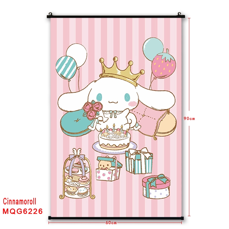 Cinnamoroll cartoon black Plastic rod Cloth painting Wall Scroll 60X90CM MQG-6226