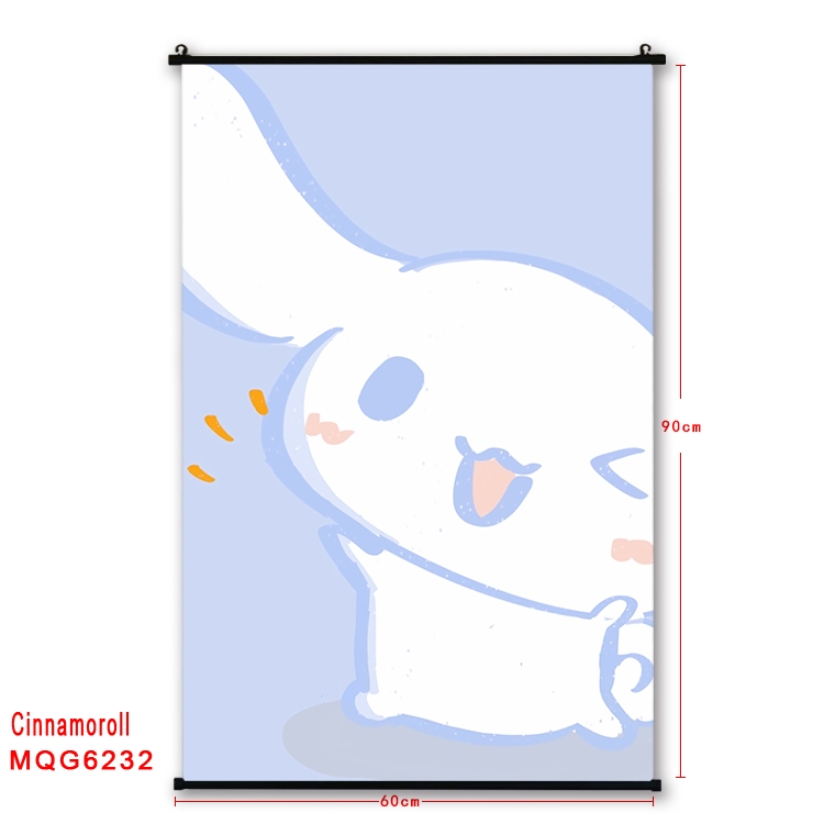 Cinnamoroll cartoon black Plastic rod Cloth painting Wall Scroll 60X90CM MQG-6232