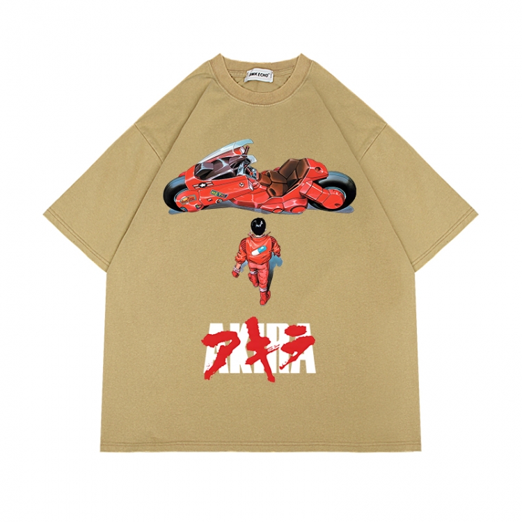 Akira Anime Surrounding Direct Spray Technology Colorful Wash Short Sleeve T-shirt from S to 2XL