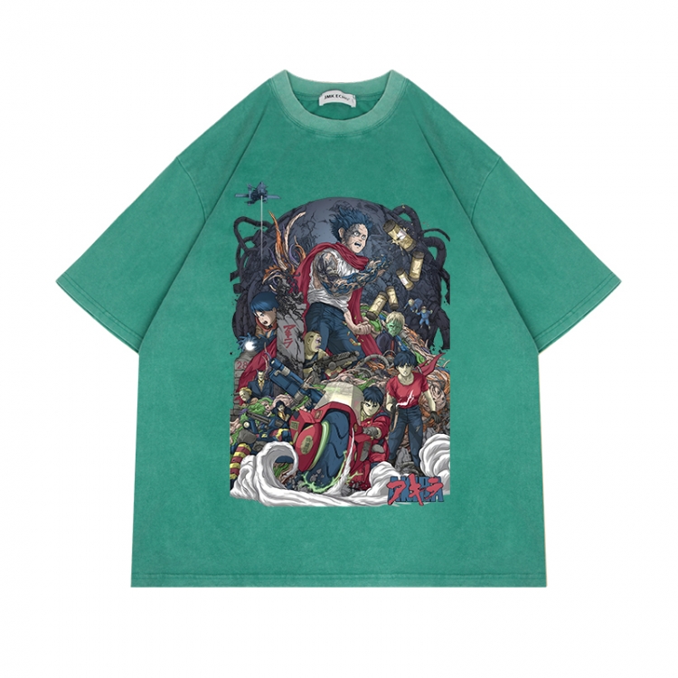 Akira Anime Surrounding Direct Spray Technology Colorful Wash Short Sleeve T-shirt from S to 2XL