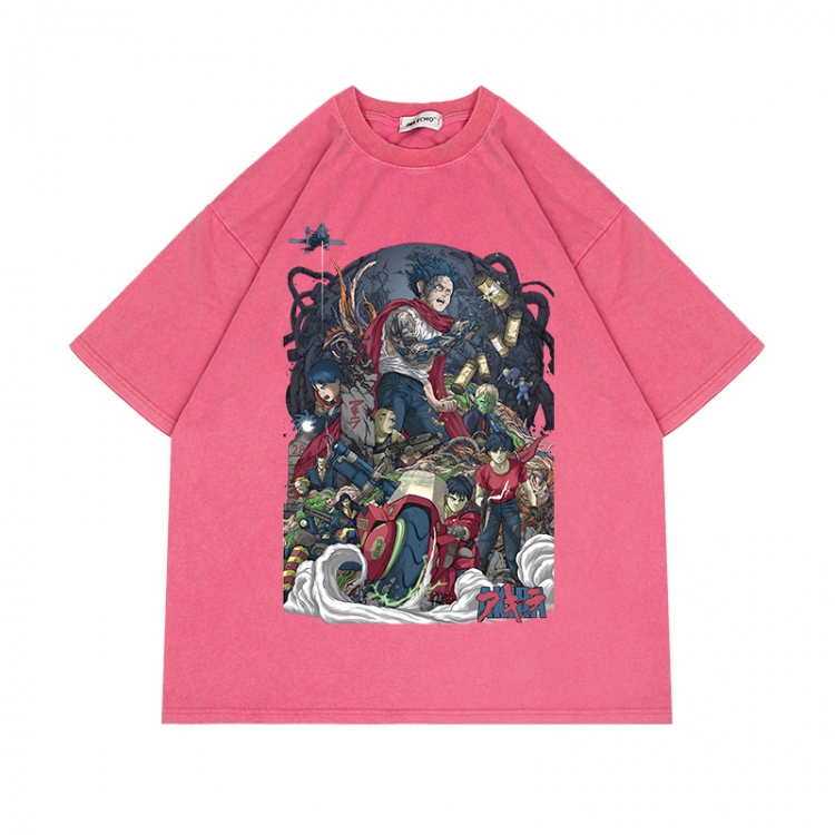 Akira Anime Surrounding Direct Spray Technology Colorful Wash Short Sleeve T-shirt from S to 2XL