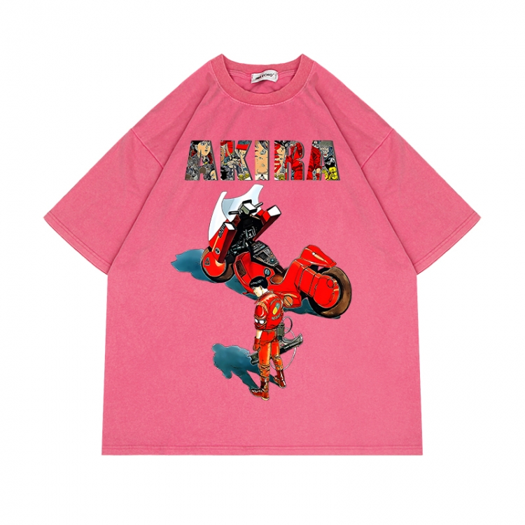 Akira Anime Surrounding Direct Spray Technology Colorful Wash Short Sleeve T-shirt from S to 2XL