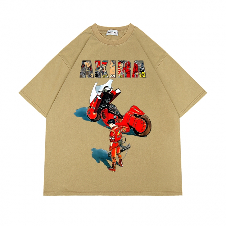 Akira Anime Surrounding Direct Spray Technology Colorful Wash Short Sleeve T-shirt from S to 2XL