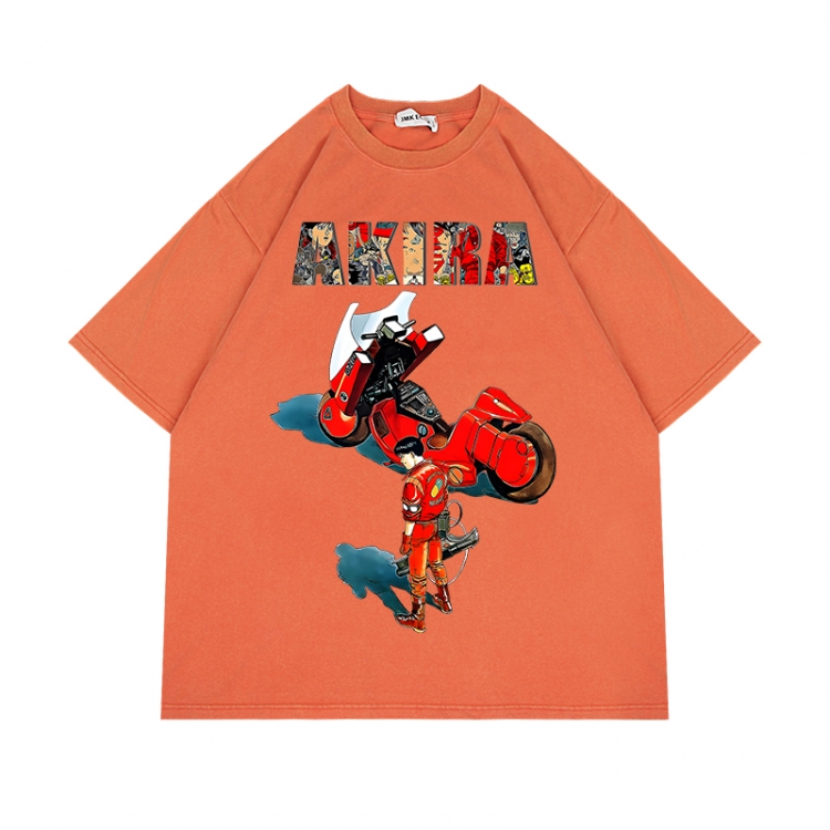 Akira Anime Surrounding Direct Spray Technology Colorful Wash Short Sleeve T-shirt from S to 2XL