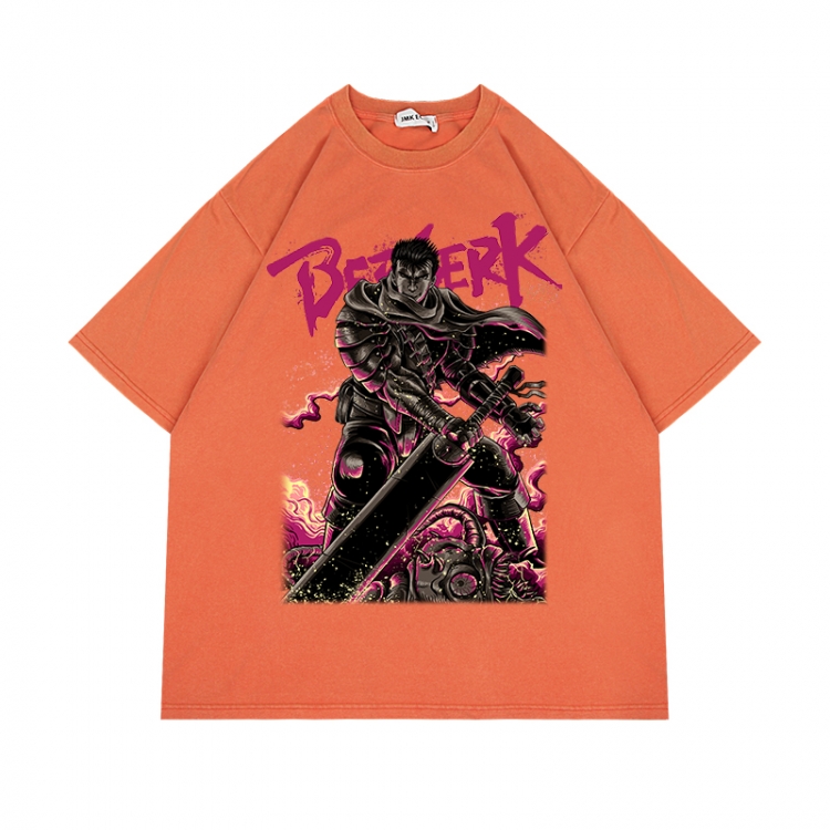 Berserk Anime Surrounding Direct Spray Technology Colorful Wash Short Sleeve T-shirt from S to 2XL