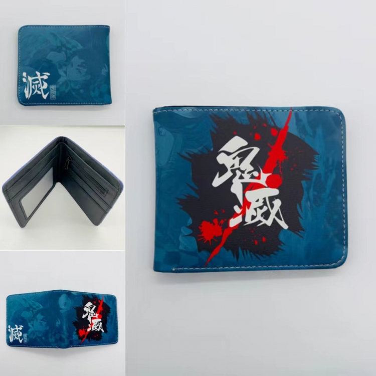 Demon Slayer Kimets Full color  Two fold short card case wallet 11X9.5CM 2142