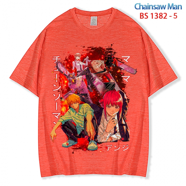 Chainsaw man  ice silk cotton loose and comfortable T-shirt from XS to 5XL  BS 1382 5