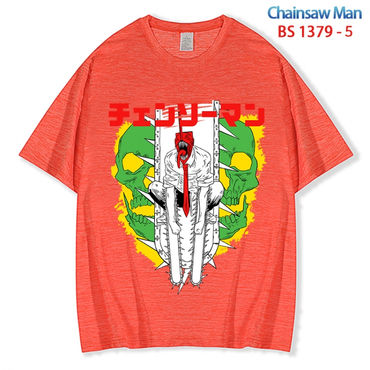 Chainsaw man  ice silk cotton loose and comfortable T-shirt from XS to 5XL BS 1379 5