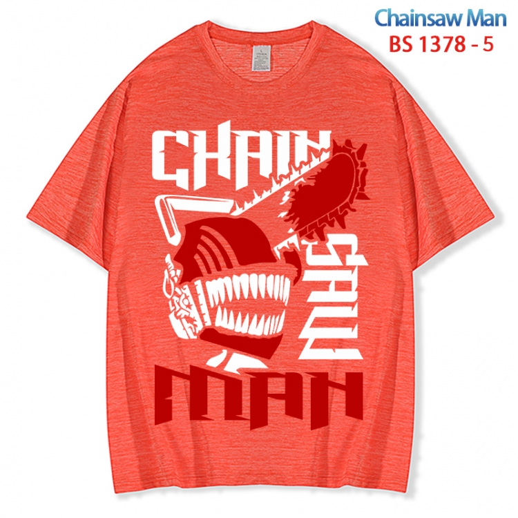 Chainsaw man  ice silk cotton loose and comfortable T-shirt from XS to 5XL BS 1378 5