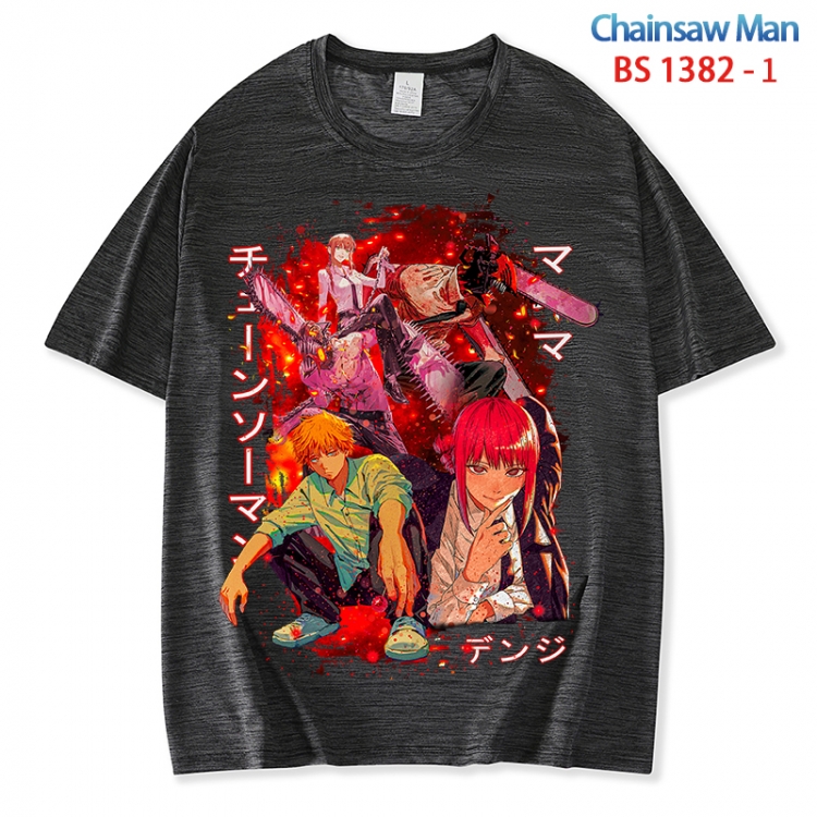 Chainsaw man  ice silk cotton loose and comfortable T-shirt from XS to 5XL  BS 1382 1