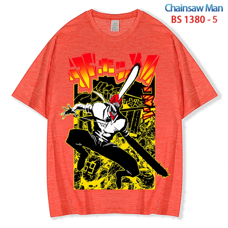 Chainsaw man  ice silk cotton loose and comfortable T-shirt from XS to 5XL  BS 1380 5