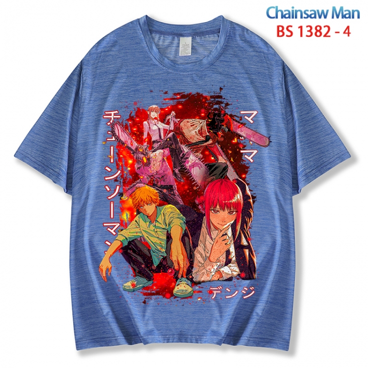 Chainsaw man  ice silk cotton loose and comfortable T-shirt from XS to 5XL  BS 1382 4