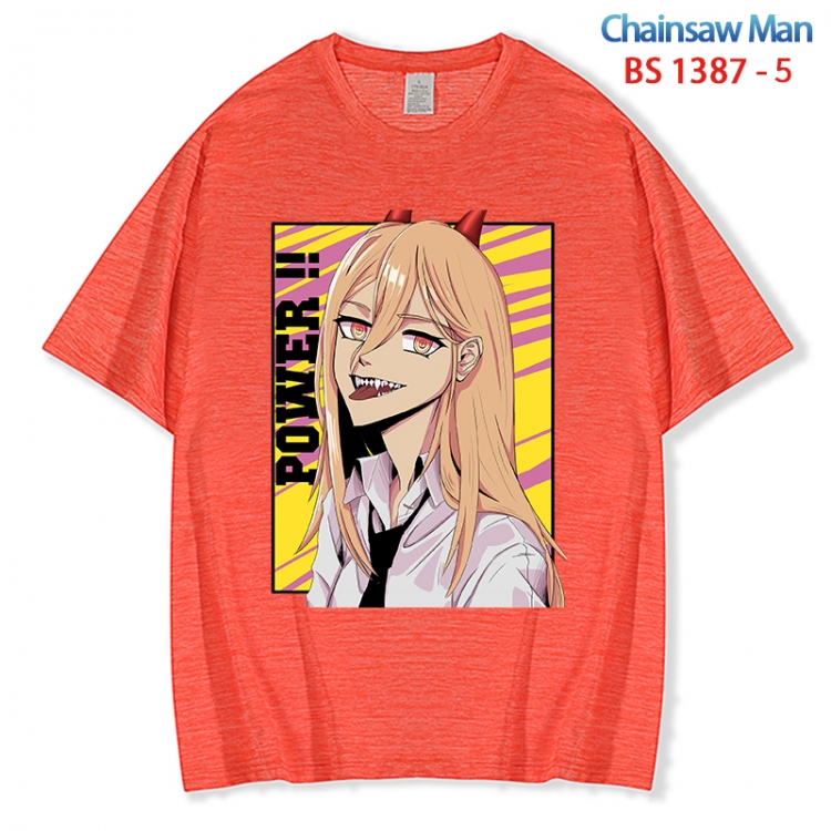 Chainsaw man  ice silk cotton loose and comfortable T-shirt from XS to 5XL  BS 1387 5