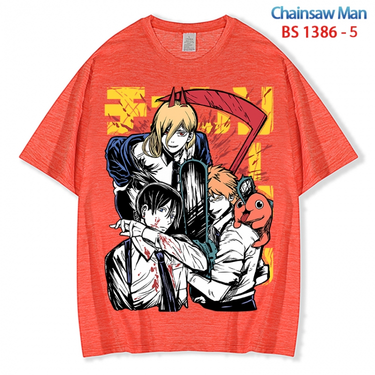 Chainsaw man  ice silk cotton loose and comfortable T-shirt from XS to 5XL BS 1386 5