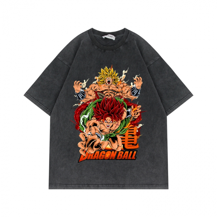 DRAGON BALL Anime Surrounding Direct Spray Technology Colorful Wash Short Sleeve T-shirt from S to 2XL