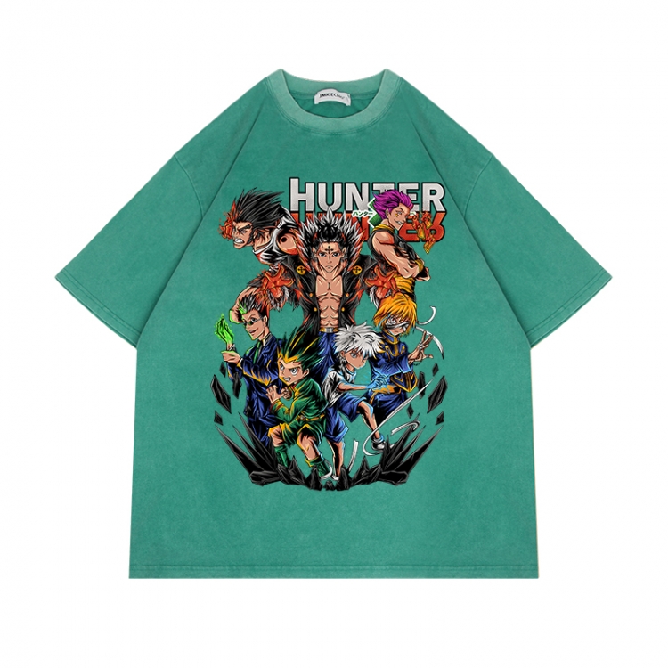 HunterXHunter Anime Surrounding Direct Spray Technology Colorful Wash Short Sleeve T-shirt from S to 2XL