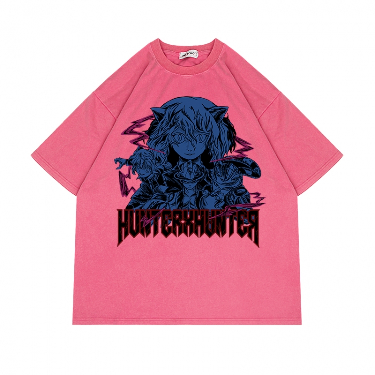 HunterXHunter Anime Surrounding Direct Spray Technology Colorful Wash Short Sleeve T-shirt from S to 2XL