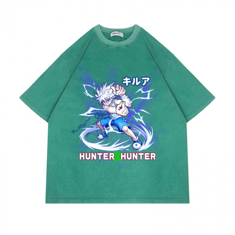 HunterXHunter Anime Surrounding Direct Spray Technology Colorful Wash Short Sleeve T-shirt from S to 2XL