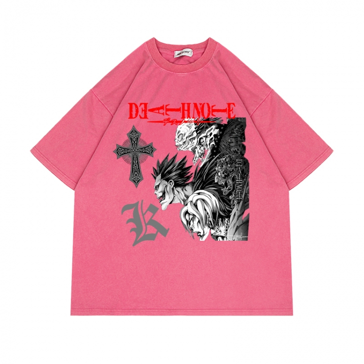Death note Anime Surrounding Direct Spray Technology Colorful Wash Short Sleeve T-shirt from S to 2XL