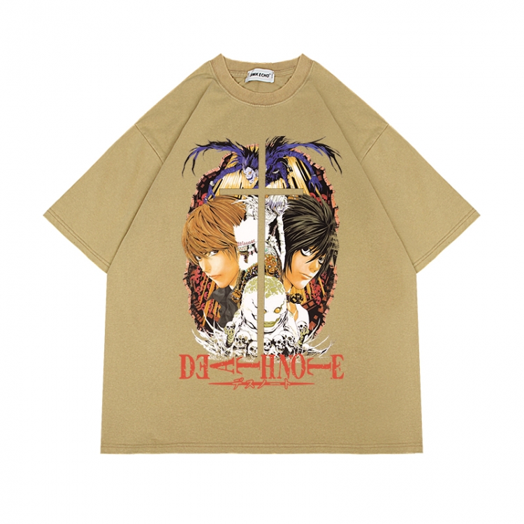 Death note Anime Surrounding Direct Spray Technology Colorful Wash Short Sleeve T-shirt from S to 2XL
