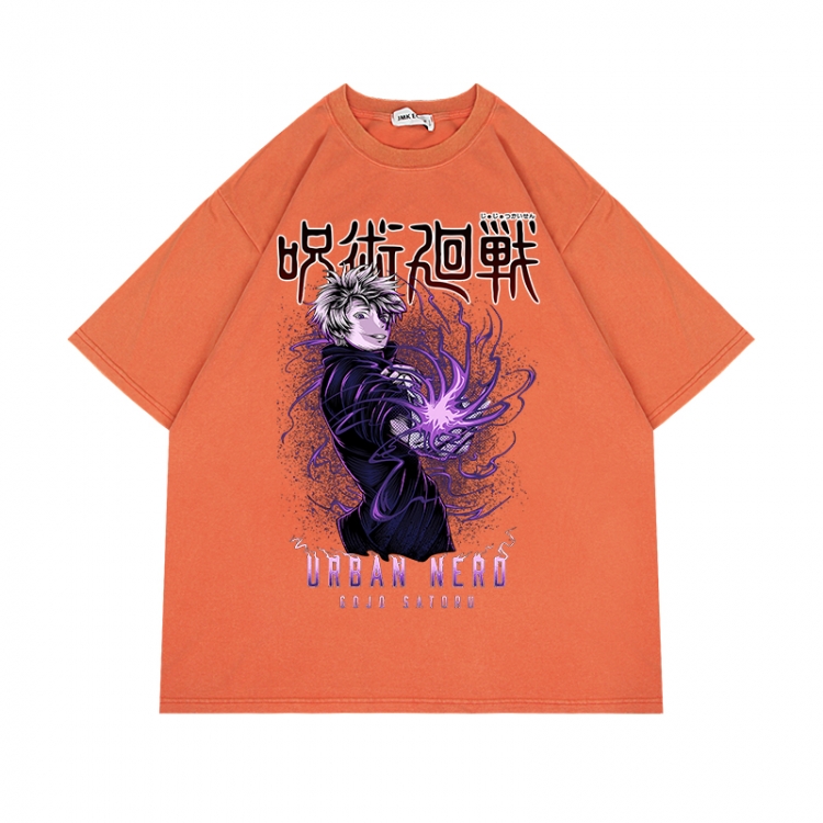 Jujutsu Kaisen Anime Surrounding Direct Spray Technology Colorful Wash Short Sleeve T-shirt from S to 2XL