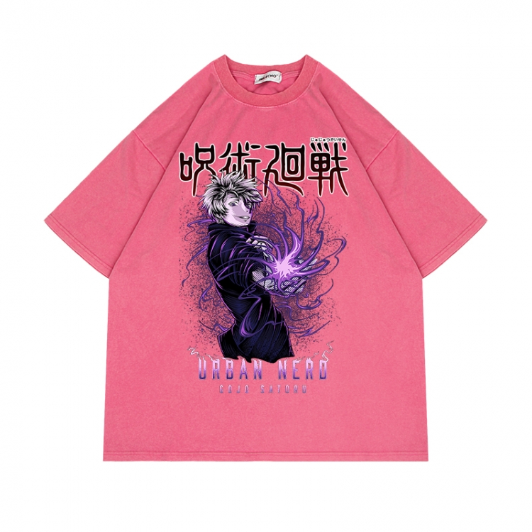 Jujutsu Kaisen Anime Surrounding Direct Spray Technology Colorful Wash Short Sleeve T-shirt from S to 2XL