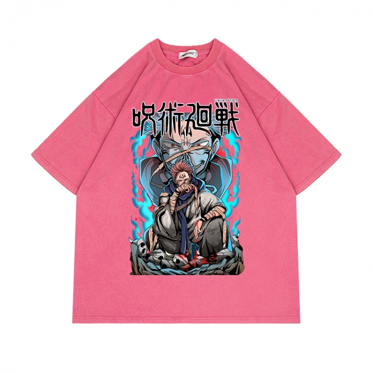 Jujutsu Kaisen Anime Surrounding Direct Spray Technology Colorful Wash Short Sleeve T-shirt from S to 2XL