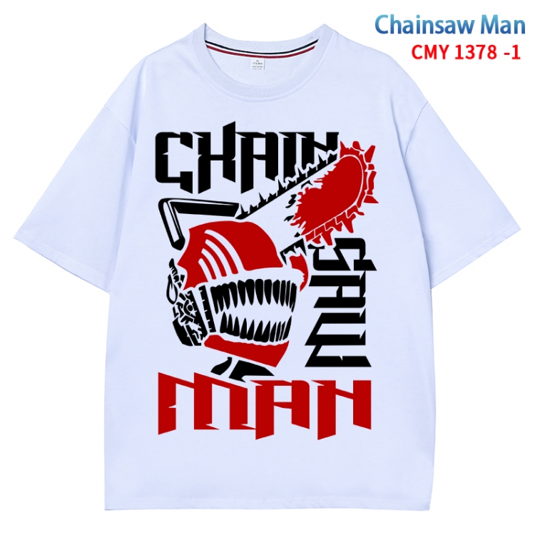 Chainsaw man Anime Surrounding New Pure Cotton T-shirt from S to 4XL  CMY 1378 1