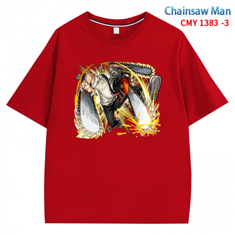 Chainsaw man Anime Surrounding New Pure Cotton T-shirt from S to 4XL CMY 1383 3